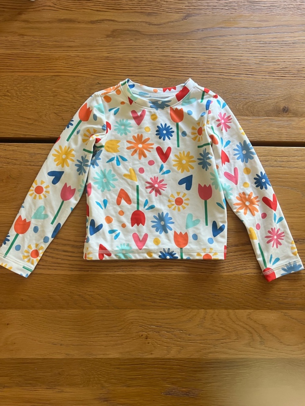 Floral Multicolor Print Leggings — White Base